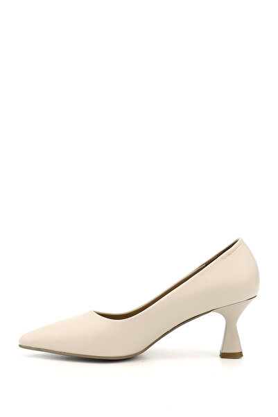 GÖNDERİ(R) Women's Cream Pointed Toe Goblet Heel Stiletto
