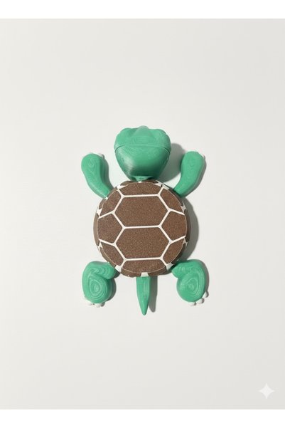 MCY DEKOR Cute Turtle Coaster – Animated and Fun Mug Coaster (Brown-White Striped)
