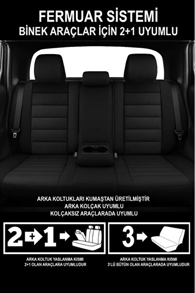 GM-DESIGN Dark Carbon Tay Tüyü Üniversal Oto Koltuk Kılıfı - 5 Koltuk Tam Set