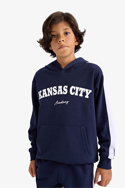 DeFacto Хлопчачий 2-комплектний комплект з капюшоном, принтований світшот, спортивні штани F2503A825AU