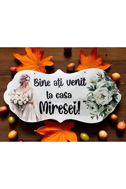 OEM Placuta Bine ati venit la casa Miresei, 67x31cm, MDF