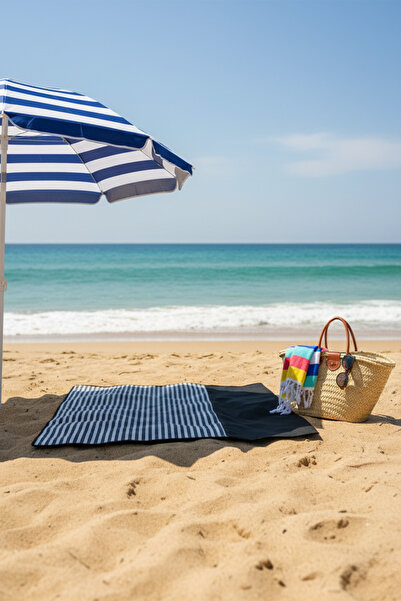 LIGHTINGHM 140x145 cm Taşınabilir Pamuklu Keten Piknik Örtüsü