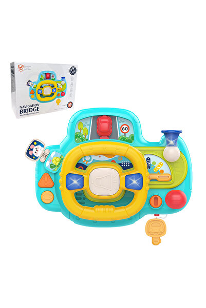 Choice عجلة قيادة كهربائية زرقاء اللون للأطفال مع علبة، مناسبة لمقاعد السيارة...