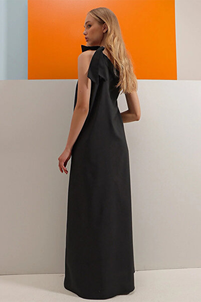 hazelin Women's Off-Shoulder Maxi Length Low-Cut Soft Textured Poplin Woven Dress Hzl22S-Dsb110031