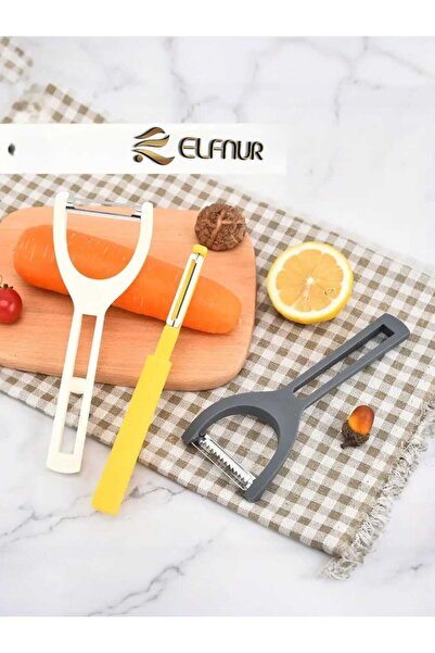 elfnur 3 in 1 Peeler Multi-Head Chopper Cutter Kitchen Peeler Julienne Dicing Stainless Blades