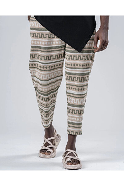 hazelin Чоловічі бісквітні штани з хакі візерунком, з шнурком на талії, прямо...