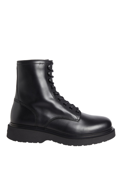 Calvin Klein Siyah Erkek Deri Bot LACE UP BOOT W/ ZIP LTH