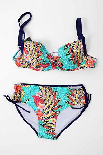 hazelin Синій бікіні з високою талією - багатоколірний комплект HZL24S-LC7015