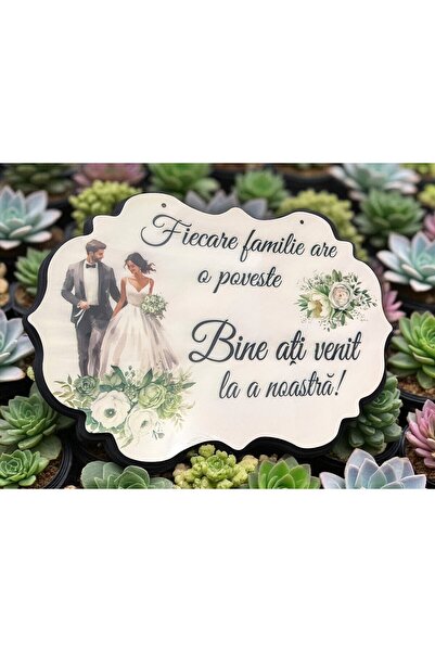 OEM Placuta Bine ati venit la povestea noastra, MARE, VERDE, 60x40cm, MDF