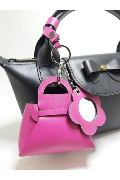 yedideri Genuine Leather Shaped Keychain & Mirror |   Mini Headphone Case |   Cute Bag Charm