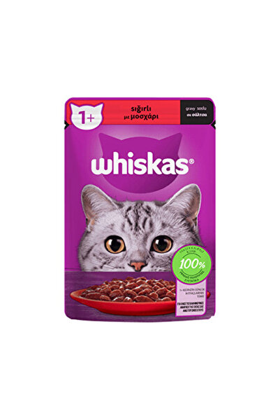 Whiskas Pouch Sos İçinde Sığır Etli Yetişkin Kedi Konservesi 28 Adet 85 Gr