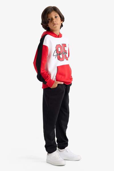 DeFacto Boy's 2-Piece Set Hooded Printed Sweatshirt Sweatpants F2505A825Au