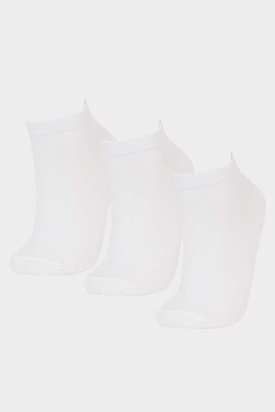 DeFacto Women's Seamless 3-Piece Bamboo Booties Socks E2099Axns