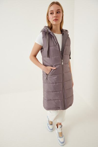 hazelin Жіночий довгий пуховик з капюшоном і підкладкою HZL22W-BD151401