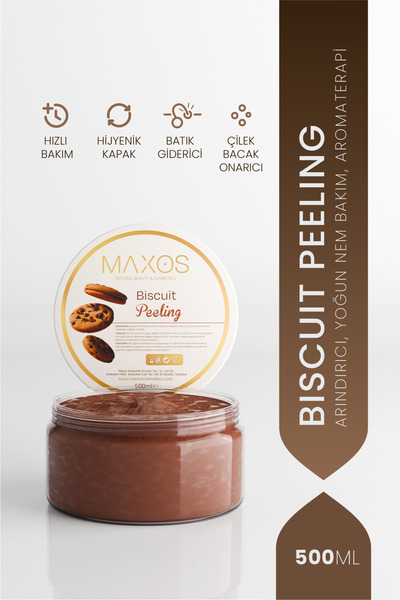 Maxos Biscuit Peeling 500ml Canlandırıcı, Derin Arındıcı, Batık Giderici
