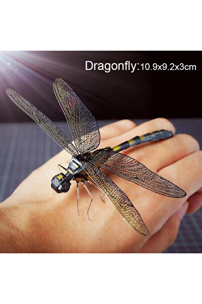 Choice أحجية معدنية ثلاثية الأبعاد صغيرة الحجم من صنعك على شكل يعسوب ملون، أح...