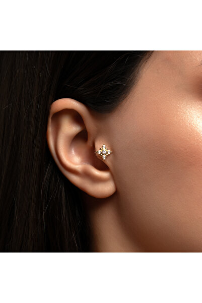 Piano Jewellery Dorika Beş Taşlı Pırlanta Piercing