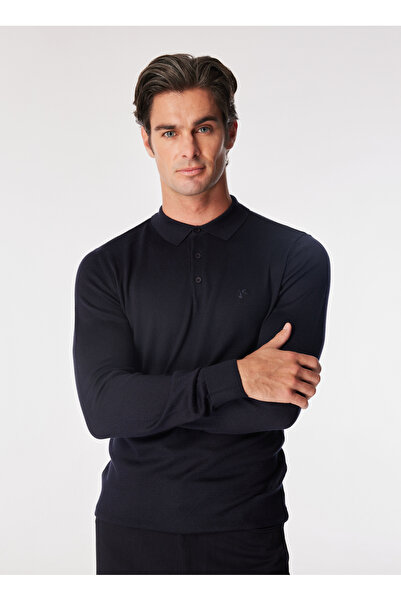 Fabrika Polo Yaka Basic Lacivert Erkek Kazak F4WM-KZK 2843