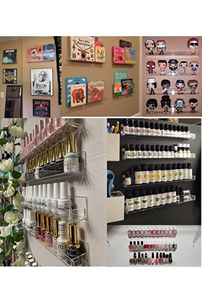 Arabest Clear Acrylic 15" Invisible Floating Wall Ledge Display Shelves,Floating Wall Shelves,Display Shelf,