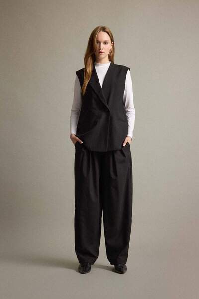 DeFacto Regular Fit Jacket Collar Buttoned Blazer Vest F6105Ax25Au