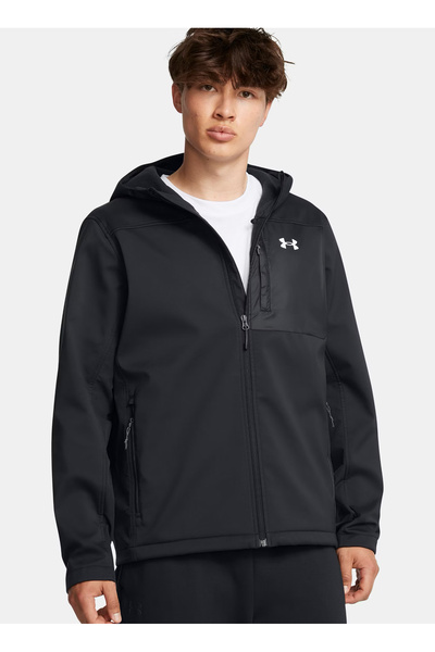 Under Armour Siyah Erkek Kapüşon Yaka Normal Kalıp Zip Ceket 1371587-002 SHIELD HOODED JACKET