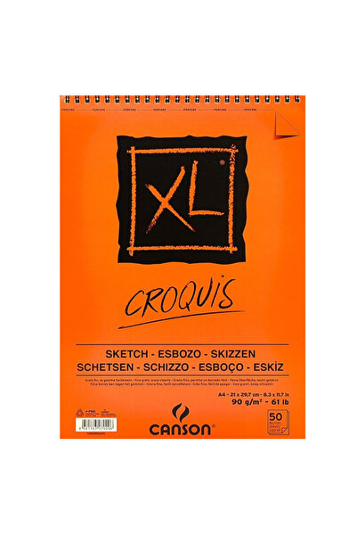 Canson Croquıs XL Eskiz 90 GR Üsten Spiralli A4 50 YP