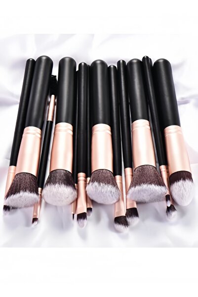 CYTHERIA مجموعة فرش مكياج متعددة الاستخدامات من سيثيريا، من 14 قطعة - ذهبي وردي/أسود