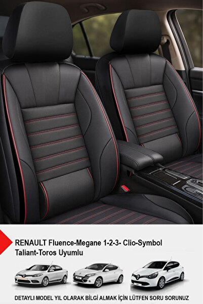 GM-DESIGN غطاء مقعد سيارة من الجلد الحجري (متوافق مع RENAULT FLUENCE-MEGAN1-2-3-CLIO-SYMBOL-TAİLANT-TOROS)