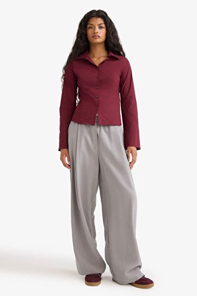 DeFacto Fitted Poplin Uzun Kollu Gömlek F9434AX25AU