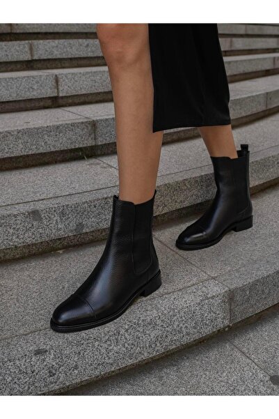 ECENİN BUTİĞİ Ossy Siyah Deri Bot