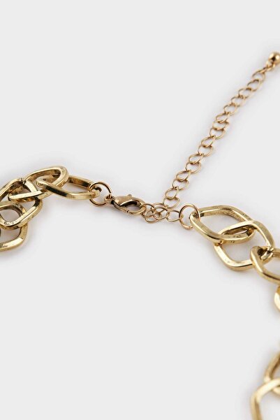 DeFacto Kadın Renkli Taş Detaylı Charmlı Gold Kolye F6768AXNS