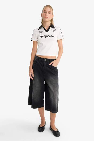 DeFacto Μπλουζάκι με κοντό μανίκι με στάμπα Coool Fitted F9536AX25HS