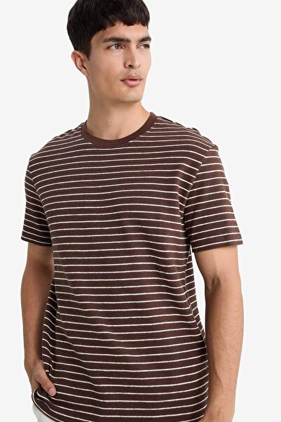 DeFacto Regular Fit Crew Neck Striped Short Sleeve T-Shirt E8198Ax25Au