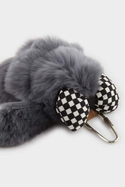 DeFacto Women's Gray Rabbit Charm Keychain F6893Axns