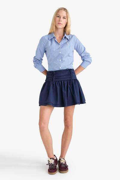 DeFacto Coool Normal Bel Penye Astar Poplin Mini Etek E7588AX25AU