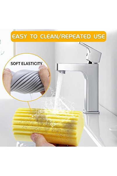 fulina 4Pack Damp Clean Duster Sponge, Magic Sponge Eraser, Reusable Damp Dusting Sponge Household Cleaning