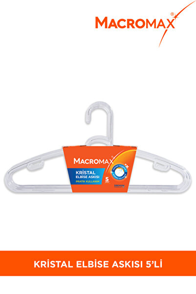 MACRO MAX Kristal Elbise Askısı 5'li