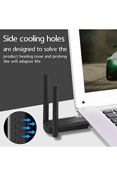 fulina Wireless USB WiFi 6 Adapter for PC - USB Adapter, AX1800 PC WiFi Adapter for Desktop Laptop Dual Ban