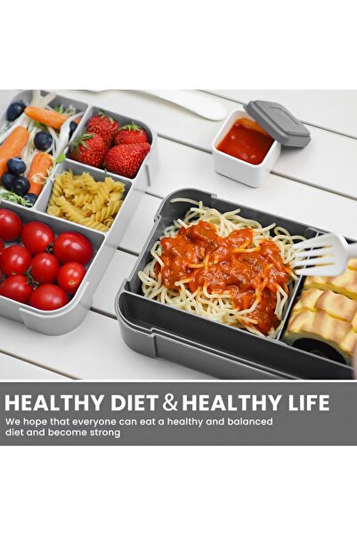 fulina Kids Lunch Box, 1550ML With 6 Compartments, Leak Proof With Cutlery, Snack and Breakfast Box for Boy