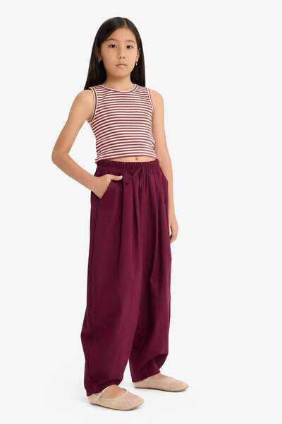 DeFacto Girl's Barrel Fit Cotton Pants G1620A825Au