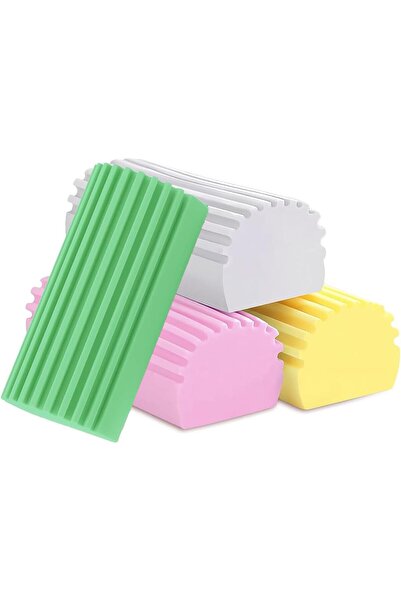 fulina 4Pack Damp Clean Duster Sponge, Magic Sponge Eraser, Reusable Damp Dusting Sponge Household Cleaning