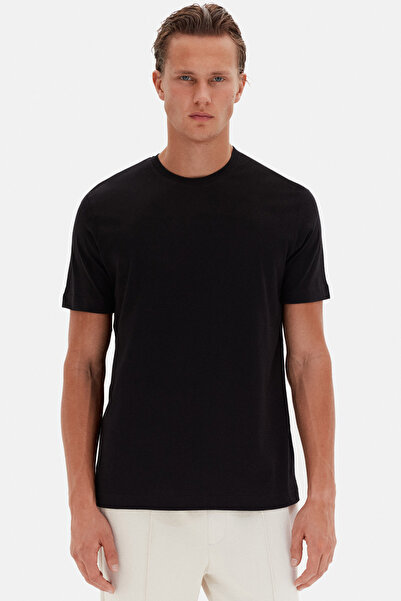 D'S Damat Μπλουζάκι Comfort Μαύρο 100% Βαμβάκι