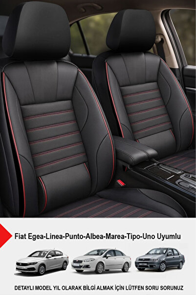 GM-DESIGN غطاء مقعد سيارة من الجلد الحجري - دعم أسفل الظهر (متوافق مع FİAT Egea-Linea-Punto-Albea-Marea-Tipo-Uno)