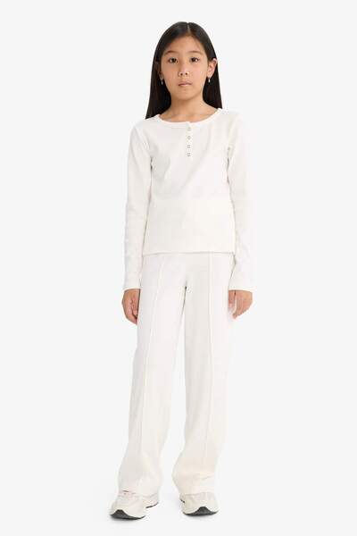 DeFacto Girl's 2-Piece Set Ribbed Camisole Long Sleeve T-Shirt Sweatpants G0118A825Au