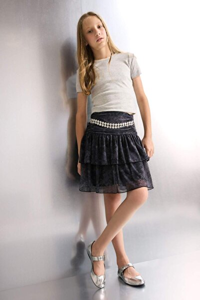 DeFacto Girls' Elastic Waist Layered Tulle Skirt G0580A825Au