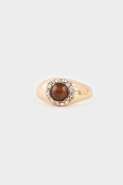 DeFacto Women's 3-Piece Stone Gold Ring F6840Axns