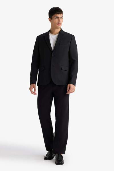 DeFacto Slim Fit Slim Fit Twill Buttoned Blazer Jacket F7232Ax25Au
