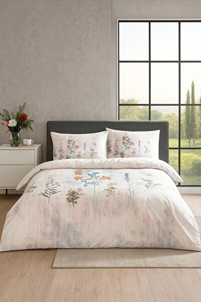 Özdilek Floraison Çift Kişilik Nevresim Takımı - Somon