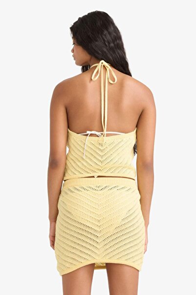 DeFacto Slim Fit Dar Kesim Halter Yaka Toka Detaylı Kroşe Atlet G1193AX25HS