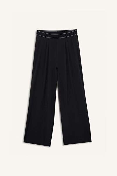 DeFacto DeFactoFit Wide Leg Geniş Paça Beli Lastikli Dokuma Pantolon E8962AX25AU
